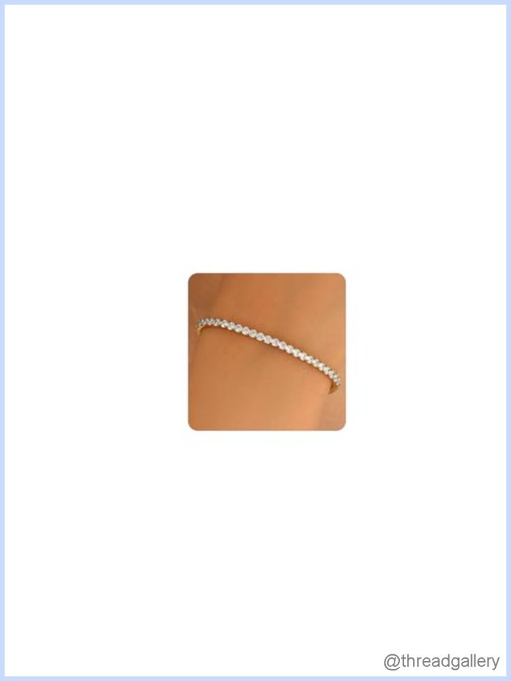 18K Gold Plated Cubic Zirconia Tennis Stretch Bracelet Dainty Rhinestone